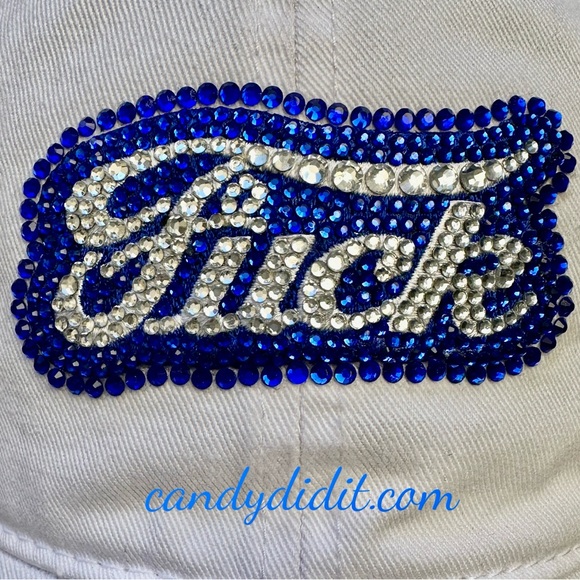 Fun! Handmade Four Letter Word Bling Ponytail Ball Cap By Candy Did It! - Picture 4 of 11